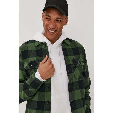 Dickies Cămașă bărbați, culoarea verde, cu guler clasic, regular DK0A4XDZPG0-PINEGREEN