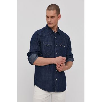Levi's cămașă din bumbac bărbați, culoarea bleumarin, cu guler clasic, regular 85744.0000-Blues