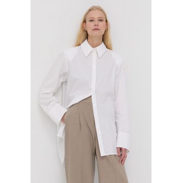 Herskind Cămașă din bumbac Mr Shirt femei, culoarea alb, cu guler clasic, relaxed