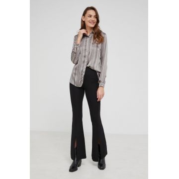 Answear Lab camasa femei, culoarea negru, cu guler clasic, regular