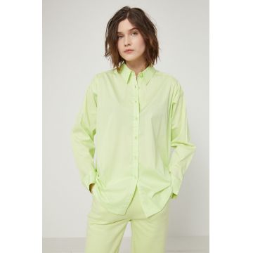 Medicine camasa femei, culoarea verde, cu guler clasic, relaxed Medicine camasa femei, culoarea verde, cu guler clasic, relaxed