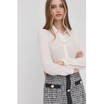 Morgan camasa femei, culoarea bej, cu guler clasic, regular