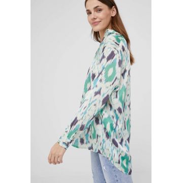 Answear Lab camasa femei, culoarea verde, cu guler clasic, relaxed