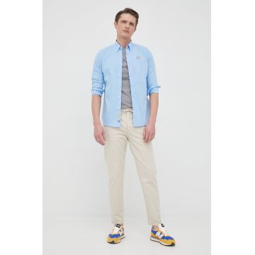 La Martina camasa barbati, cu guler button-down, slim