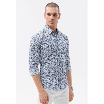 Camasa din amestec de bumbac cu imprimeu floral