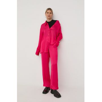 Herskind camasa femei, culoarea violet, cu guler clasic, relaxed Herskind camasa femei, culoarea violet, cu guler clasic, relaxed
