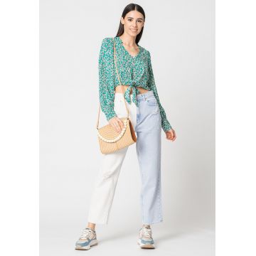 Camasa crop cu detaliu cu nod Life Camasa crop cu detaliu cu nod Life