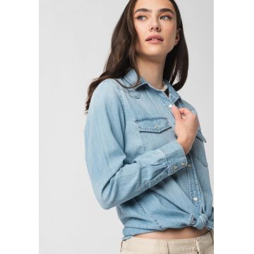 Camasa din chambray cu maneci lungi Camasa din chambray cu maneci lungi
