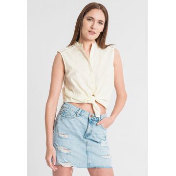 Camasa-tunica fara maneci cu model in dungi Camasa-tunica fara maneci cu model in dungi