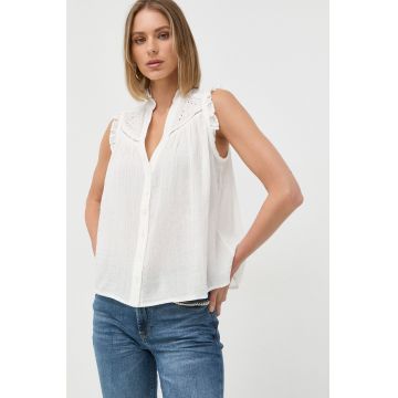 Morgan camasa din bumbac femei, culoarea alb