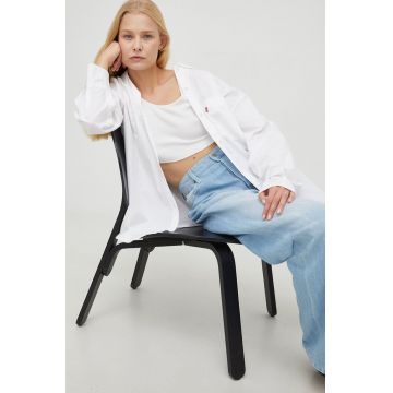 Levi's camasa din bumbac femei, culoarea alb, cu guler clasic, relaxed Levi's camasa din bumbac femei, culoarea alb, cu guler clasic, relaxed