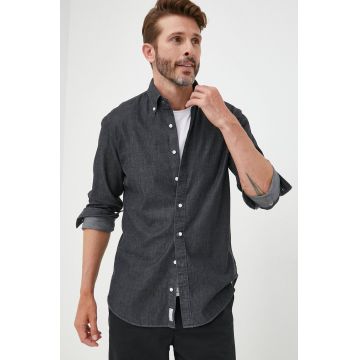 MICHAEL Michael Kors camasa din bumbac barbati, culoarea gri, cu guler button-down, slim