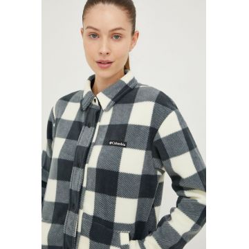 Columbia cămașă femei, culoarea bej, cu guler clasic, relaxed 1958691-613