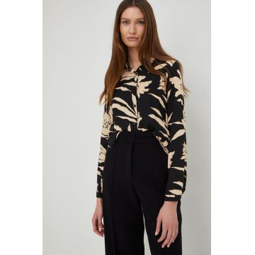 Answear Lab camasa femei, culoarea negru, cu guler clasic, regular