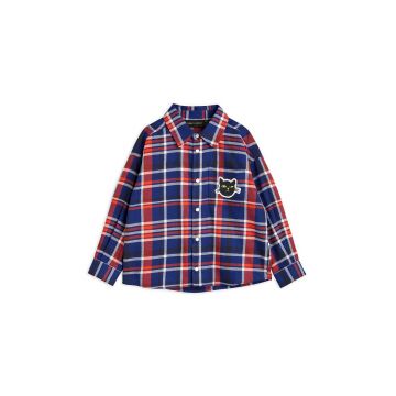 Mini Rodini camasa de bumbac pentru copii culoarea albastru marin