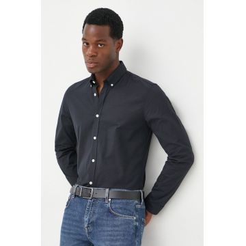 Lindbergh camasa barbati, culoarea albastru marin, cu guler button-down, slim