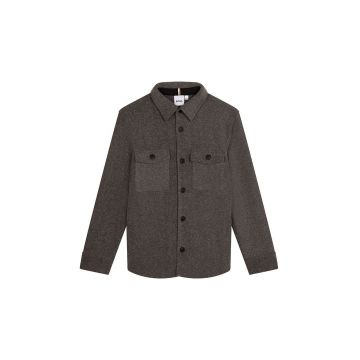 BOSS camasa copii culoarea gri