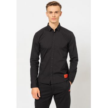 Camasa extra slim fit cu aplicatie logo Ero - Negru