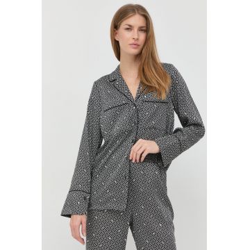 MICHAEL Michael Kors camasa femei, culoarea negru, cu guler clasic, regular