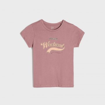 Sinsay - Tricou cu imprimeu - Violet