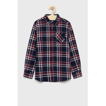Birba&Trybeyond camasa de bumbac pentru copii culoarea albastru marin
