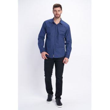 Camasa slim fit de bumbac cu model