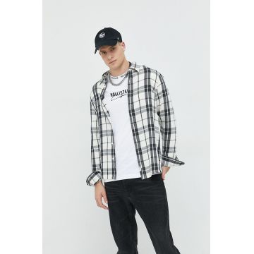 Hollister Co. camasa din bumbac barbati, culoarea bej, cu guler clasic, regular