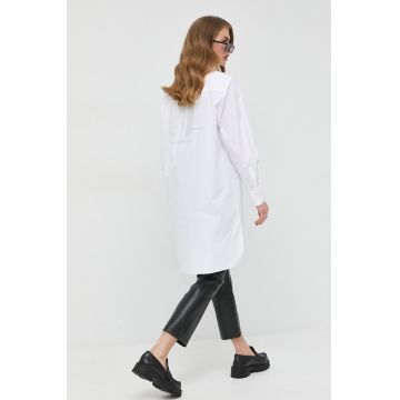 Karl Lagerfeld camasa din bumbac femei, culoarea alb, cu guler clasic, relaxed