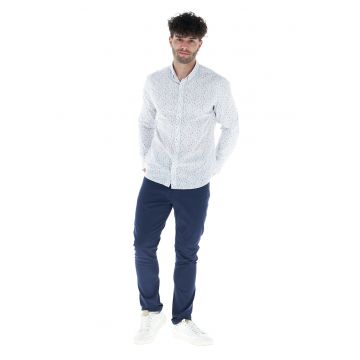 Camasa regular fit de bumbac cu guler fixat cu nasturi