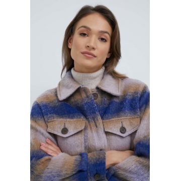 GAP camasa femei, culoarea violet, relaxed