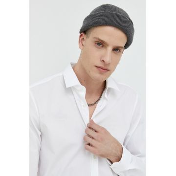 HUGO cămașă bărbați, culoarea alb, cu guler clasic, slim 50479396