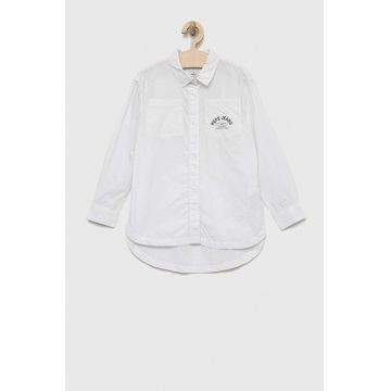Pepe Jeans camasa de bumbac pentru copii Zandra culoarea alb