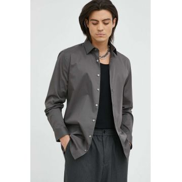 Tiger Of Sweden camasa barbati, culoarea gri, cu guler clasic, slim