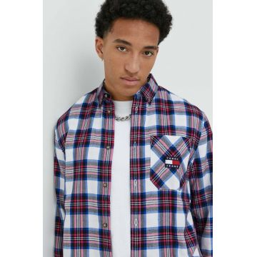 Tommy Jeans camasa barbati, cu guler button-down, relaxed
