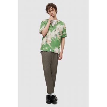 AllSaints camasa barbati, culoarea verde, cu guler clasic, relaxed