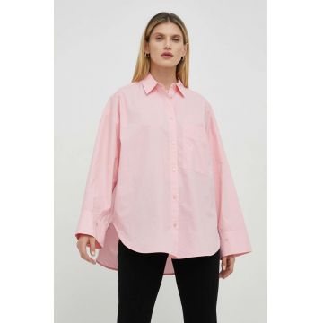 By Malene Birger camasa din bumbac femei, culoarea roz, cu guler clasic, relaxed