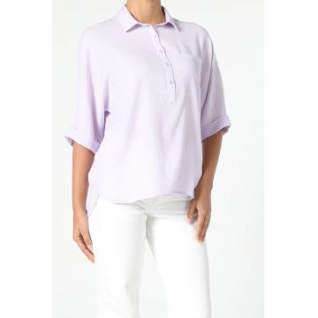 Camasa relaxed fit cu buznar pe piept