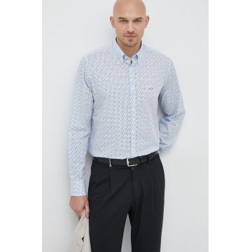 Paul&Shark camasa din bumbac barbati, culoarea alb, cu guler button-down, regular