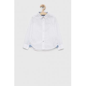 Pepe Jeans camasa de bumbac pentru copii culoarea alb