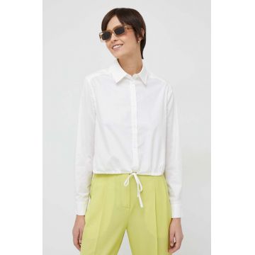 Pepe Jeans camasa din bumbac Ellase femei, culoarea bej, cu guler clasic, regular