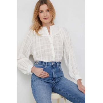 Pepe Jeans camasa din bumbac femei, culoarea bej, regular