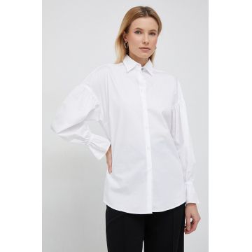 PS Paul Smith camasa femei, culoarea alb, cu guler clasic, relaxed