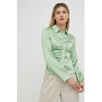Samsoe Samsoe camasa femei, culoarea verde, cu guler clasic, slim