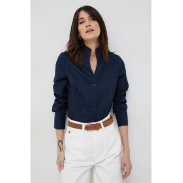 Seidensticker camasa din bumbac femei, culoarea albastru marin, slim