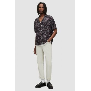 AllSaints camasa barbati, culoarea negru, relaxed AllSaints camasa barbati, culoarea negru, relaxed