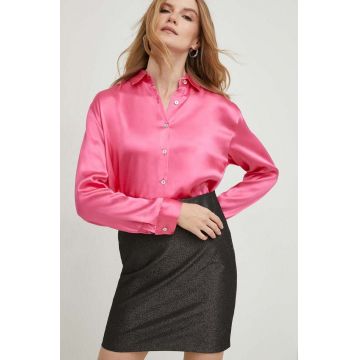 Answear Lab camasa femei, culoarea roz, cu guler clasic, relaxed