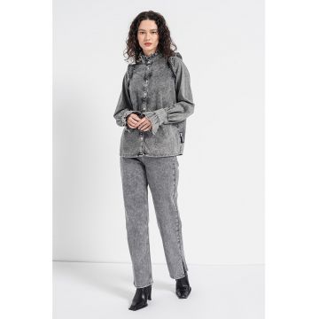 Camasa de denim cu volane