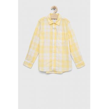 GAP camasa de bumbac pentru copii culoarea galben