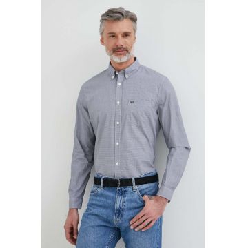 Lacoste camasa din bumbac barbati, culoarea alb, cu guler button-down, regular