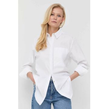 Marella camasa femei, culoarea alb, cu guler clasic, relaxed